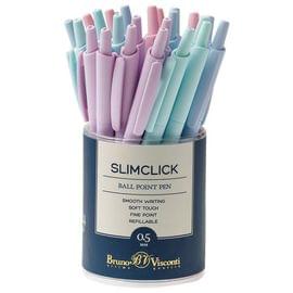 Ручка шариковая автомат. BRUNO VISCONTI SlimClick Zefir, СИНЯЯ, ассорти, 0,5мм, линия 0,3мм, 20-0229 142908