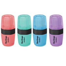 Точилка пластиковая с ластиком Berlingo "Instinct" 1 отверстие, контейнер, ассорти BLc_00580