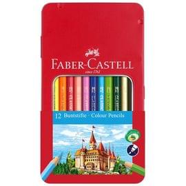 Карандаши цветные Faber-Castell "Замок", 12цв., шестигр., заточ., метал. кор. 115801