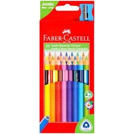 Карандаши цветные Faber-Castell "Jumbo" 20цв., трехгран., утолщ., заточен., картон, евр., с точилкой 116520