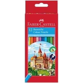 Карандаши цветные Faber-Castell "Замок", 12цв., шестигр., заточ., картон, европодвес 120112