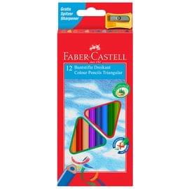 Карандаши цветные Faber-Castell "Ecopen" 12цв., трехгран., заточен., картон, европодвес, с точилкой 120523