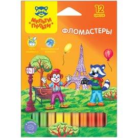 Фломастеры Мульти-Пульти "Енот во Франции", 12цв., смываемые, картон, европодвес WP_10716