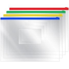 Папка-конверт на zip-молнии OfficeSpace А5, ПВХ, 120мкм, прозрачная, цветная молния, карман, ассорти ZB5_1780