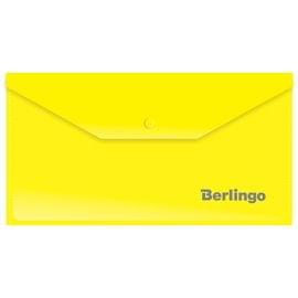 Папка-конверт на кнопке Berlingo, C6, 180мкм, желтая AKk_06305