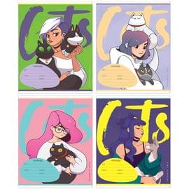 Тетрадь 18л., клетка Greenwich Line "Cats", 80г/м2 N5c18-33225