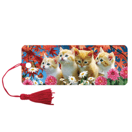 Закладка д/книг 3D BRAUBERG, объемная, "Котята", с декоративным шнурком-завязкой, 125762 125762