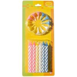 Свечи для торта с держателями ПатиБум "Большие" 2-х цветные, 8см, 12шт. 4690296024949