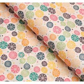 Бумага упаковочная, крафт, "Разноцветные снежинки", 50 х 70 см 5112942 5112942