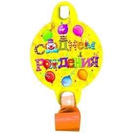 Набор язычков-гудков с карточкой ПатиБум "С Днем Рождения" 6шт. 4690296022723