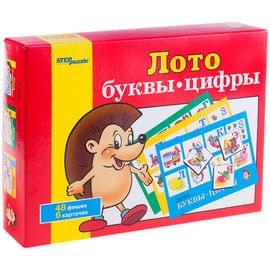 Игра настольная Лото, Step Puzzle "Буквы-цифры", картонная коробка 80301