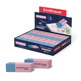Ластик ErichKrause® Hybrid, 54x18x7,5мм, красно-синяя, дисплей, 35749 35749