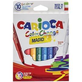 Фломастеры меняющие цвет Carioca "Color Change. Magic", 09цв.+1, 10шт., картон, европодвес 42737