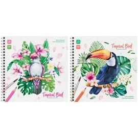 Скетчбук для акварели 20л., 190*190 ArtSpace "Tropical Bird", на гребне, 180г/м2 Сак20грг_38350