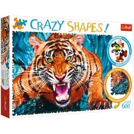 Пазл  600 эл. Trefl "Crazy Shapes. Лицом к лицу с тигром" TR11110