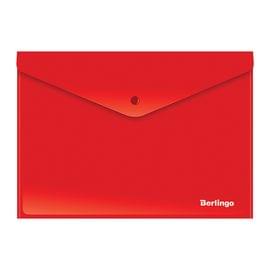 Папка-конверт на кнопке Berlingo, А4, 180мкм, непрозрачная, красная AKk_04403