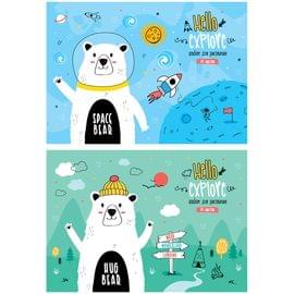 Альбом для рисования 40л., А4, на склейке ArtSpace "Рисунки. Bear hug" А40кл_36142