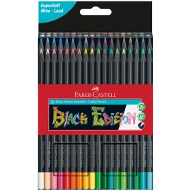 Карандаши цветные Faber-Castell "Black Edition", 36цв., трехгран., черное дерево, заточен., картон. 116436