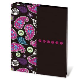 Фотоальбом BRAUBERG на 200 фото 10*15см, твердая обложка, Пейсли, черный с розовым, 390668 390668