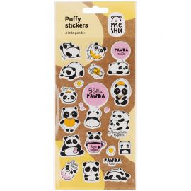 Наклейки объемные MESHU "Hello panda", 10*24см, 21 наклейка, инд. уп., европодвес MS_36959
