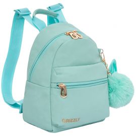 Рюкзак GRIZZLY, 21*25*10см, 1 отделение, 2 кармана, укрепленная спинка, мятный RXL-224-1/2