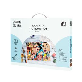 Картина по номерам на холсте ТРИ СОВЫ "Wow. Comics", 40*50, с акриловыми красками и кистями КХ_44190