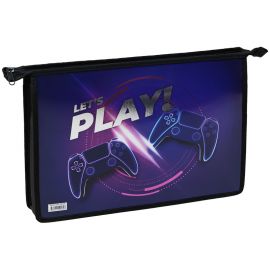 Папка для тетрадей 1 отделение, А4, ArtSpace "Let s play", ламинированный картон, фольга, на молнии ПМ-А4-291_42239