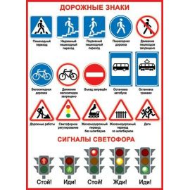 Плакат "Дорожные знаки "  0-02/Россия 019757