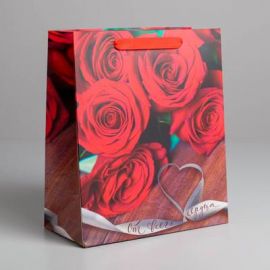 Пакет ламинированный вертикальный «От всего сердца», ML 23 × 27 × 8 см 1163143