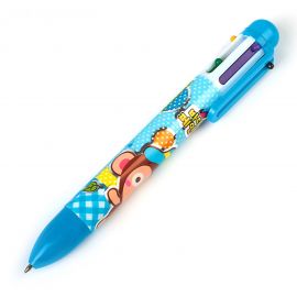 Ручка шариковая, автоматическая, 6-ти цветная, корпус МИКС с рисунком 1302047