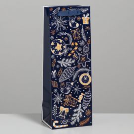Пакет под бутылку Happy New Year, 13 × 36 × 10 см   4984277 4984277