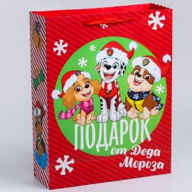 Пакет ламинат вертикальный "С Новым годом!", 31х40х11 см, Щенячий патруль   4997234 4997234
