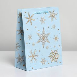 Пакет ламинированный вертикальный «Снежинки», MS 18 × 23 × 8 см   6765839 6765839