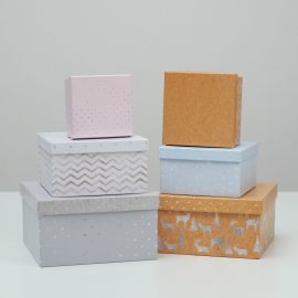 Набор подарочных коробок  6 в 1 «Зигзаги», 18 × 18 × 10‒8 × 8 × 4.5 см 3580131 6/6 35801315