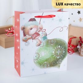 Пакет ламинированный "Новогодний", люкс, 26 х 32,4 х 12,7 см 3608804