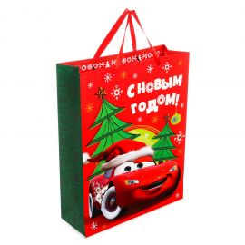 Пакет подарочный ламинированный «С Новым Годом!», Тачки, 31 х 40 х 11 см 4334219