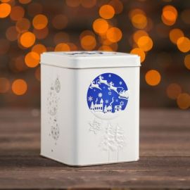 Подарочная коробка "Новогодняя", синяя, жестяная 8,7 х 8,7 х 11,4 см   4515060 4515060