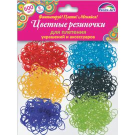 Резинки для плетения 600 шт арт.39680/25 АССОРТИ ГЛЯНЦЕВЫЕ (набор: рогатка-1 шт, крючок-1 шт, S-клипса-24 шт, подвеска -6 шт.) 39680