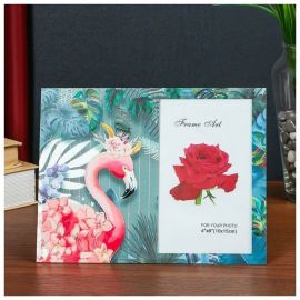 Фоторамка стекло 10х15 см "Фламинго в тропиках" двойной выпуклый рисунок 17х22 см 4780802