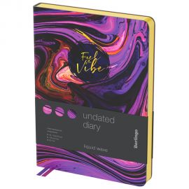 Ежедневник недатированный, А5, 136л., кожзам, Berlingo "Liquid Wave", золотой срез, с рисунком UD2_02S02