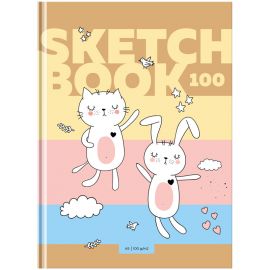 Скетчбук 100л., А5 7БЦ BG "My love", матовая ламинация, выб. лак, 100г/м2 С5т100_лм_вл 8484