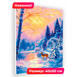 Картина по номерам 40х50 N 00041 Декабрьское утро N 00041