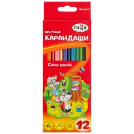 Карандаши цветные Гамма "Мультики", 12цв., трехгранные, заточен., картон. упаковка, европодвес 050918_07