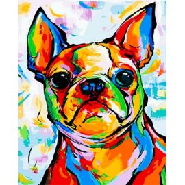 Картина по номерам 40х50 OK 11182 Эксклюзив!!! Французский бульдог OK 11182