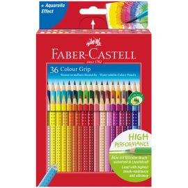 Карандаши цветные Faber-Castell "Grip", 36цв., трехгран., заточен., картон., европодвес 112442