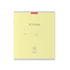 Тетрадь школьная ученическая ErichKrause® Классика желтая, 12 листов, косая линейка 012010154-35191