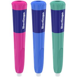 Точилка пластиковая с ластиком Berlingo "Supertwist" 1 отверстие, блистер, ассорти BLc_00700