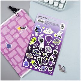 Наклейки бумажные MESHU "Space cats", 12*21см, 31 наклейка, европодвес MS_41621