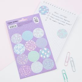 Наклейки бумажные MESHU "Shiny circles", 12*21см, фольга, 12 наклеек, европодвес MS_41669