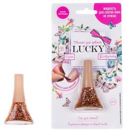 Лак Lucky. Серия Конфетти (золотой с блестками) Т14134